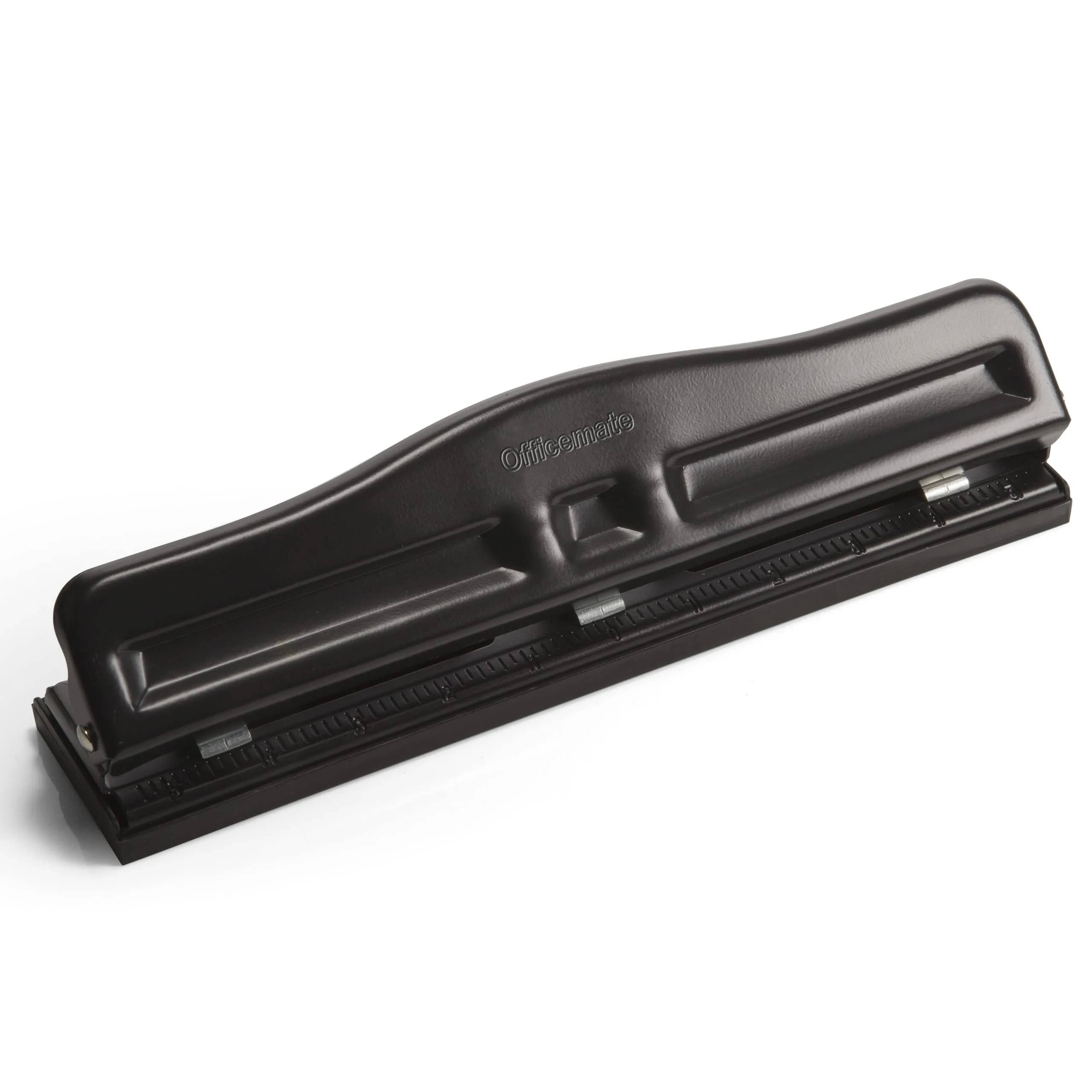 Officemate Adjustable Three-Hole Punch, 11 Sheet Capacity, Black (90095)
