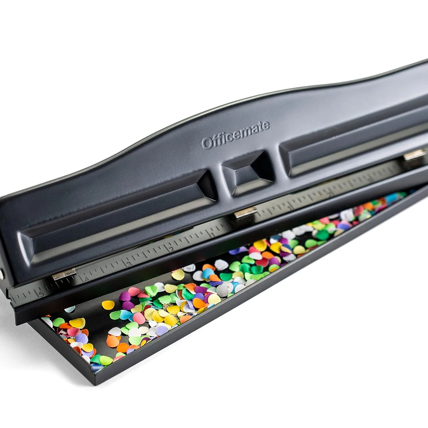 Officemate Adjustable Three-Hole Punch, 11 Sheet Capacity, Black (90095)