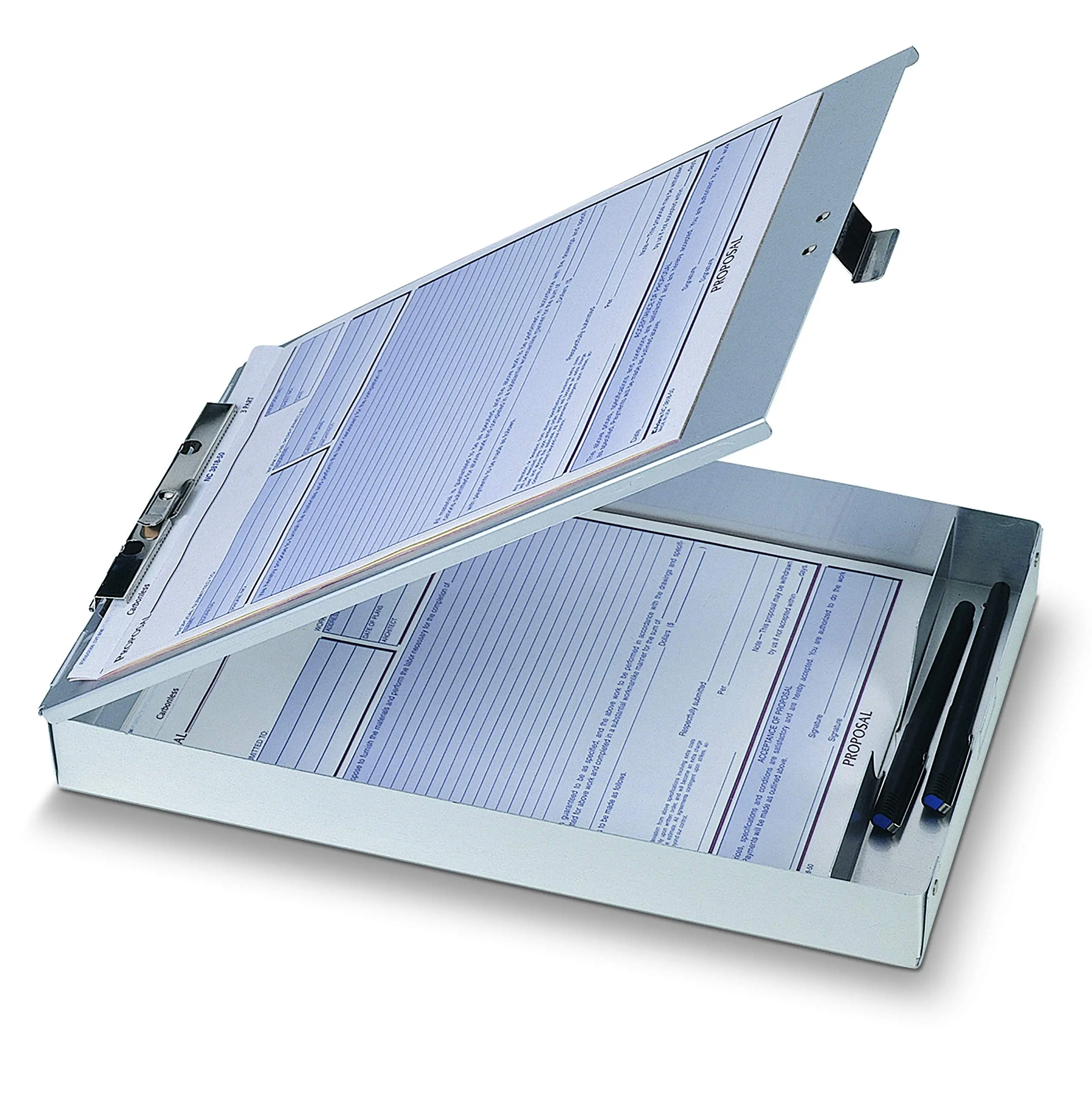 Officemate Aluminum Forms Storage Clipboard, 8.5 x 12 Inch (83200)