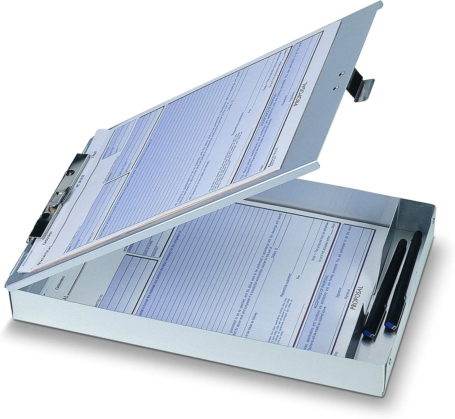 Officemate Aluminum Forms Storage Clipboard, 8.5 x 12 Inch (83200)