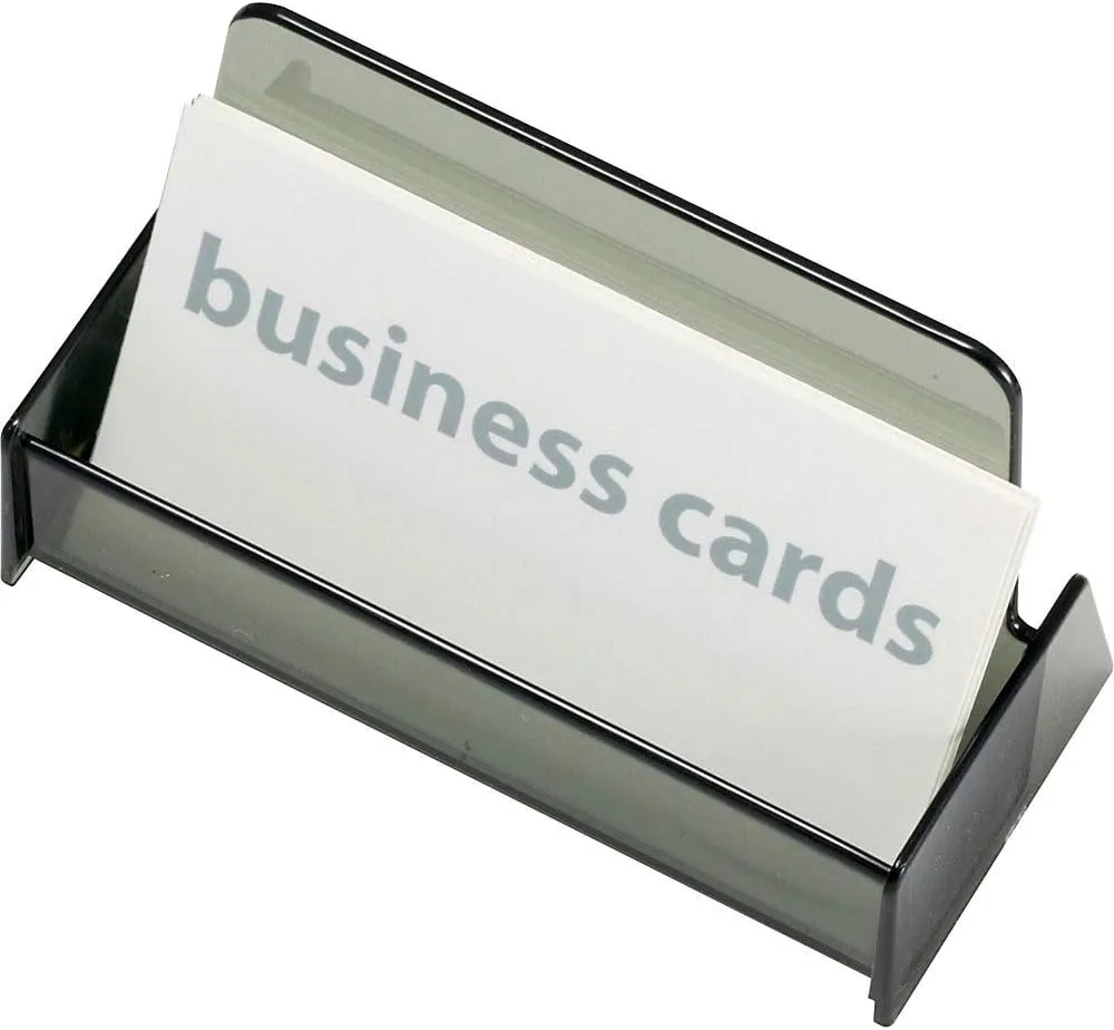 Officemate Business Card Holder, Holds Up to 50 Cards, Smoke (97833)