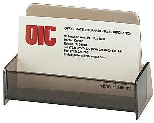 Officemate Business Card Holder, Holds Up to 50 Cards, Smoke (97833)