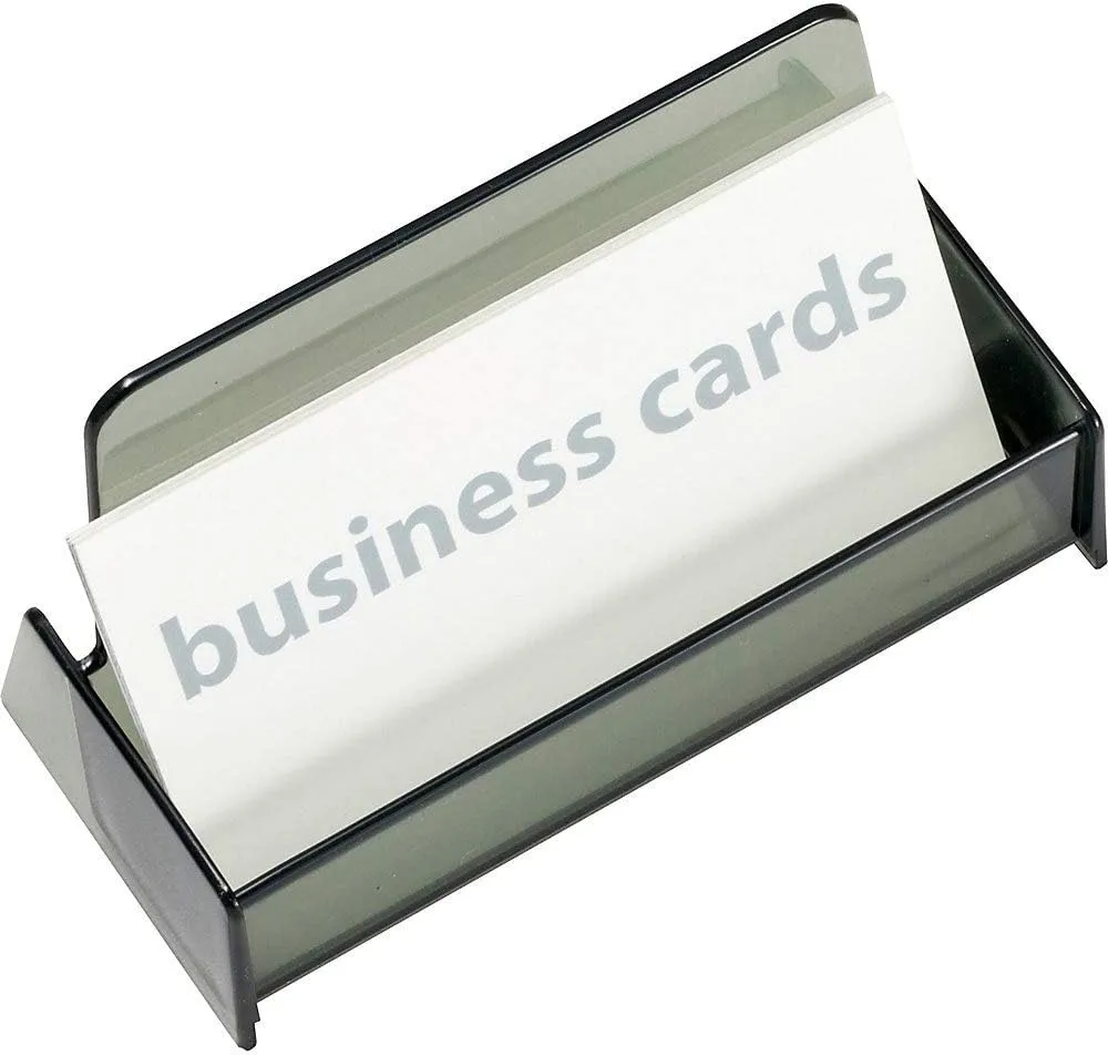 Officemate Business Card Holder, Holds Up to 50 Cards, Smoke (97833)