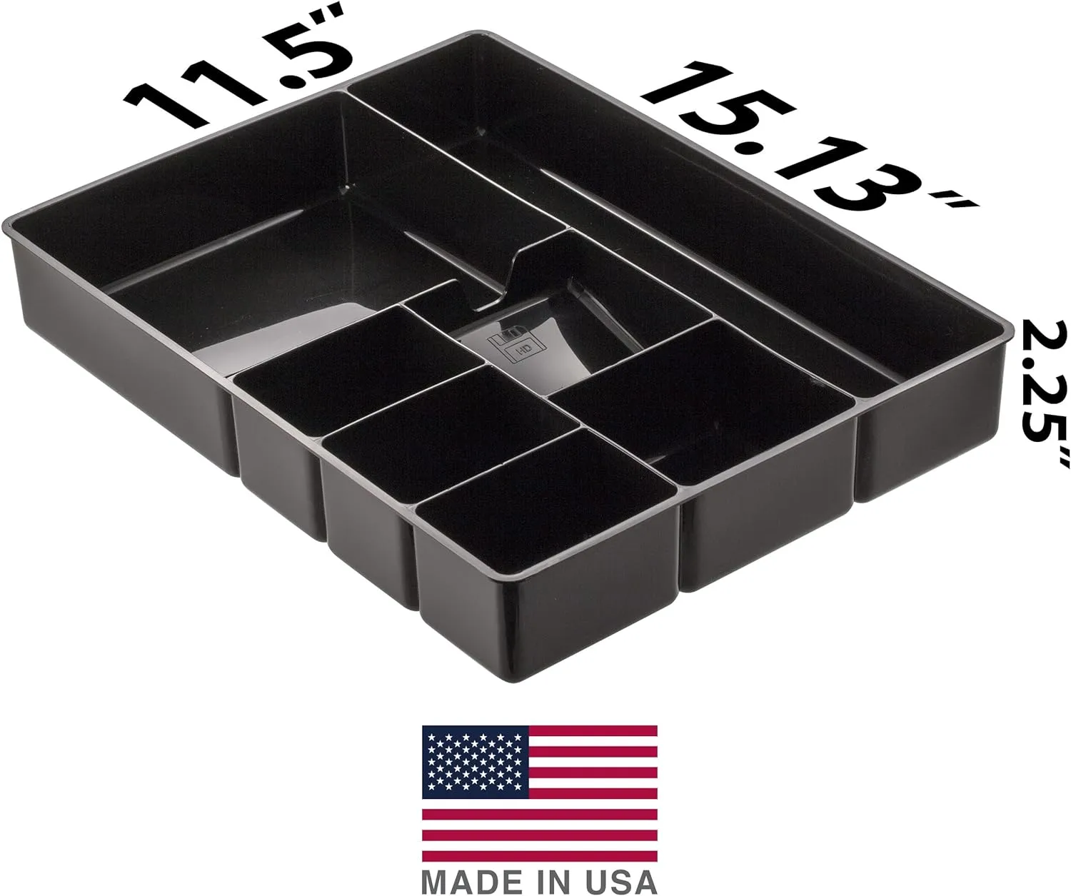 Officemate Deep Drawer Organizer Tray, 8 Compartments, 2 1/4"H x 15 1/8"W x 11 1/2"D, Black