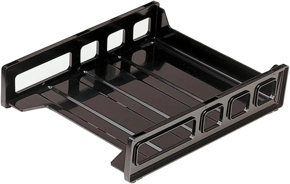 Officemate Front Loading Letter Trays, Made in USA, Smoke (21031)