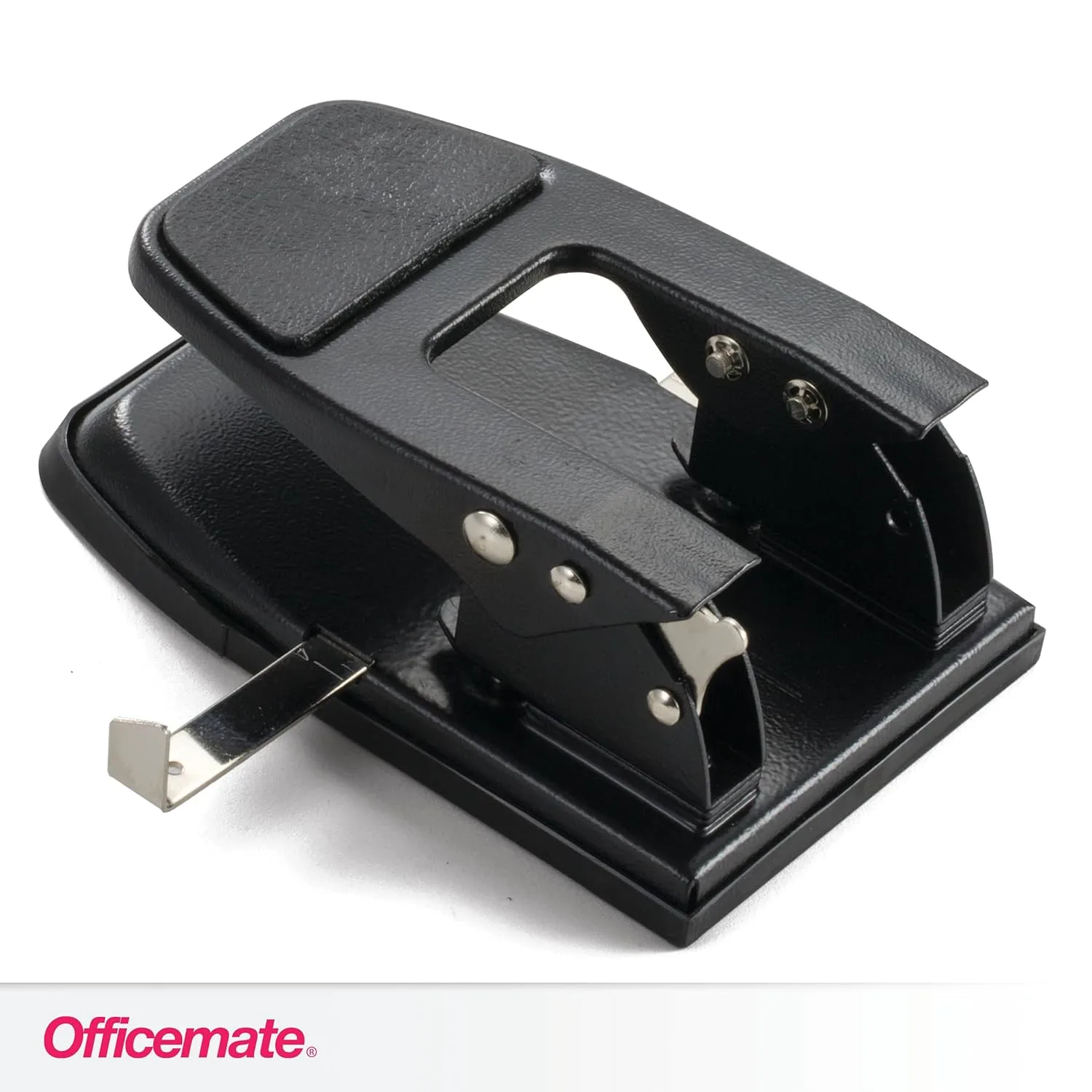 Officemate Heavy Duty 2-Hole Punch, Padded Handle, Black, 50-Sheet Capacity