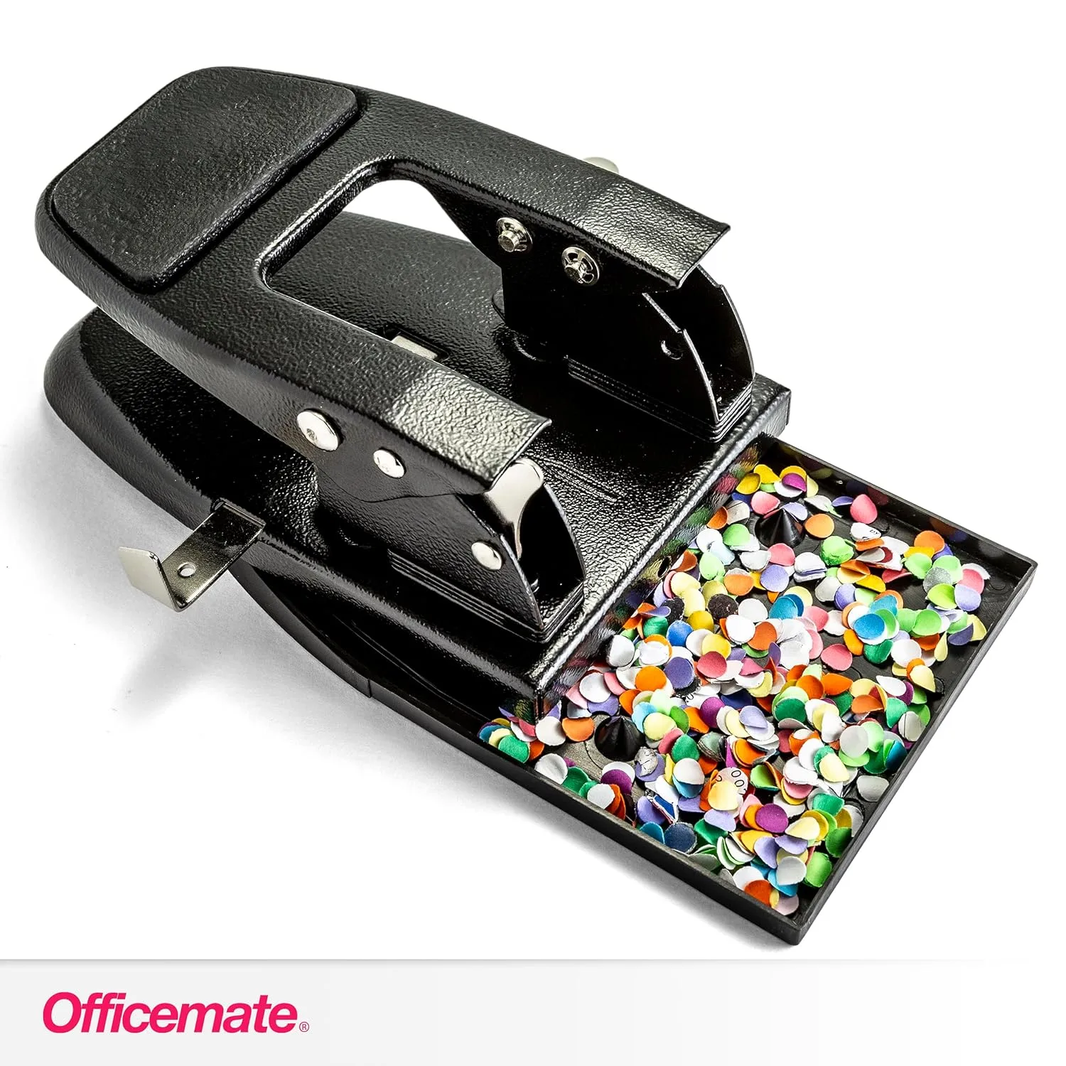 Officemate Heavy Duty 2-Hole Punch, Padded Handle, Black, 50-Sheet Capacity
