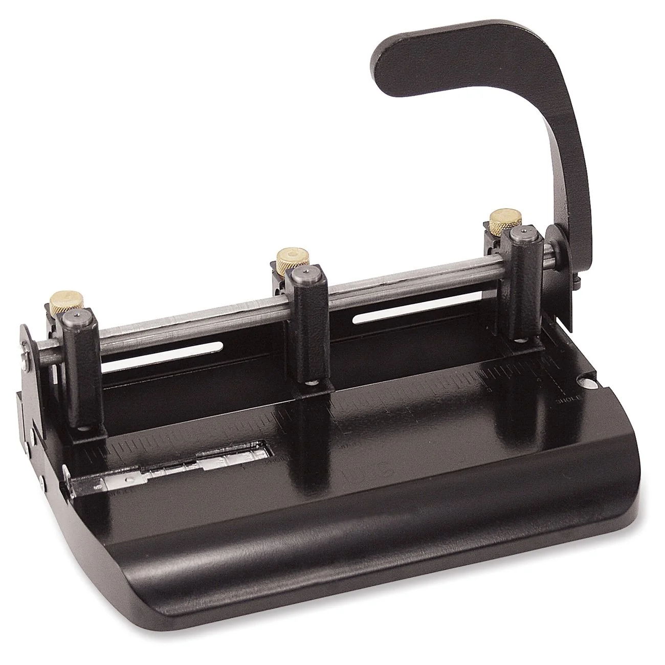 Officemate Heavy Duty Adjustable 2-3 Hole Punch with Lever Handle, 32-Sheet Capacity, Black (90078) Pack of 1