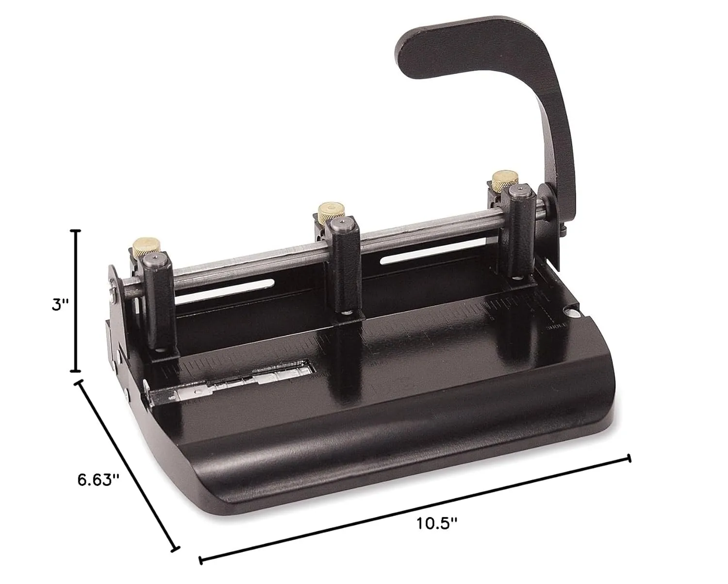 Officemate Heavy Duty Adjustable 2-3 Hole Punch with Lever Handle, 32-Sheet Capacity, Black (90078) Pack of 1
