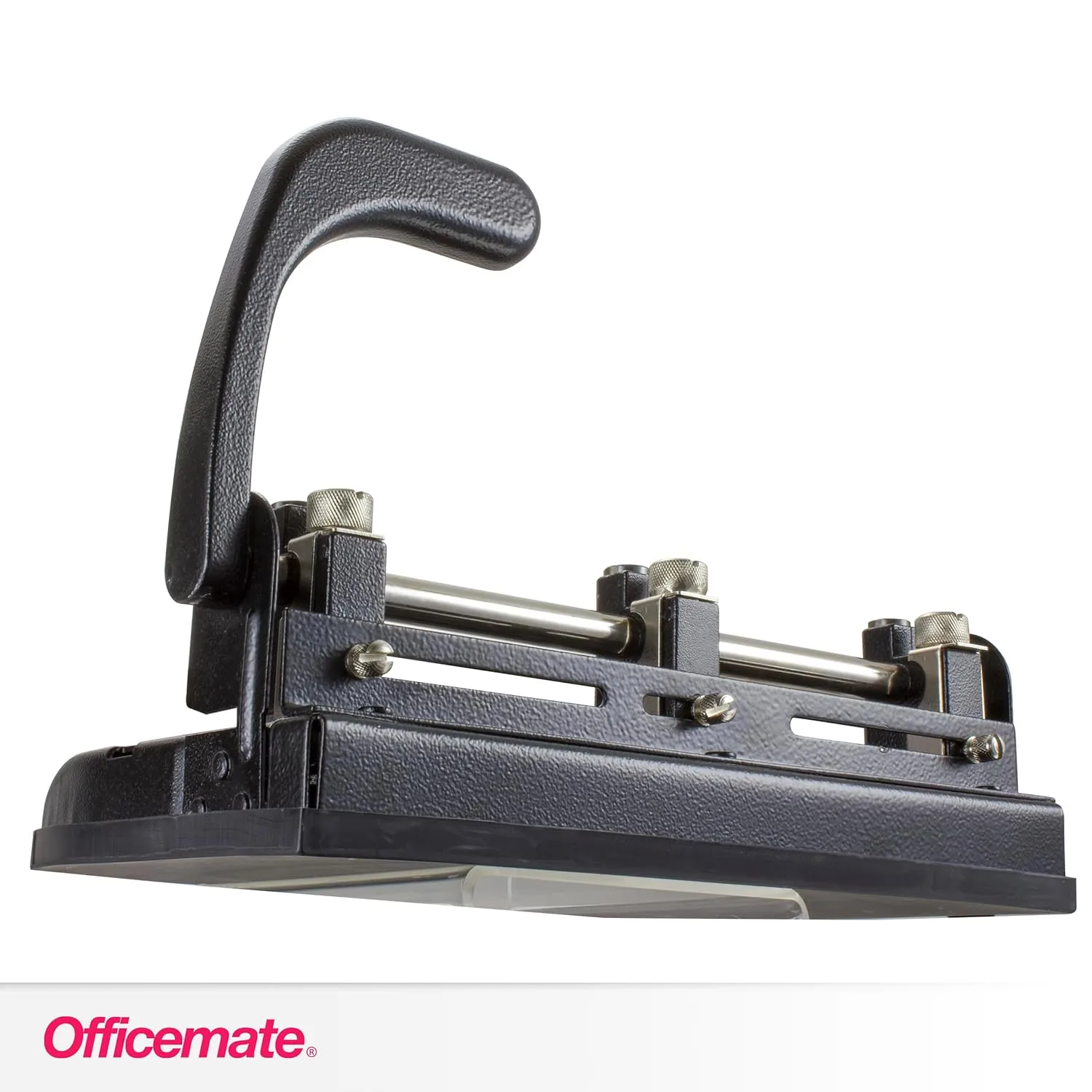Officemate Heavy Duty Adjustable 2-3 Hole Punch with Lever Handle, 32-Sheet Capacity, Black (90078) Pack of 1