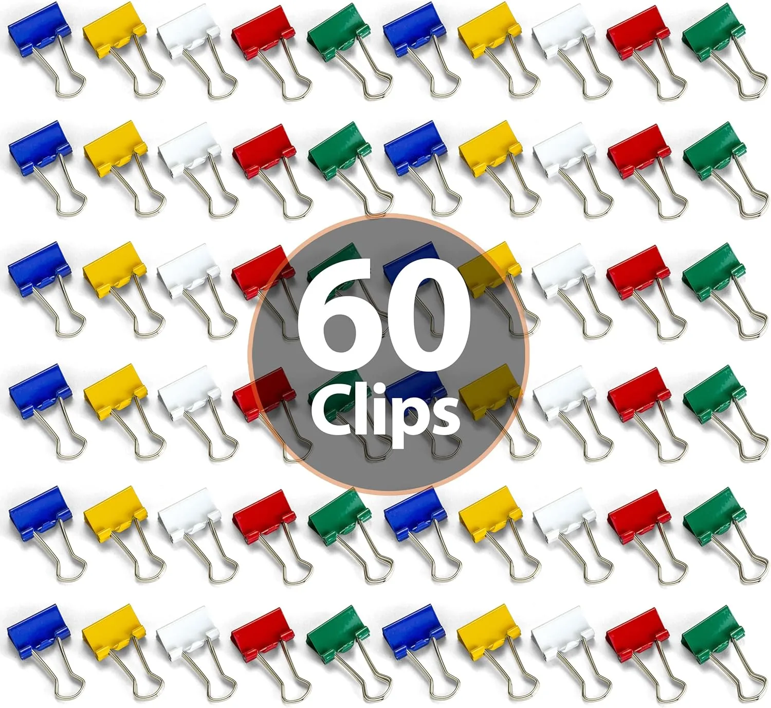 OFFICEMATE Assorted Colors Binder Clips in Reusable Tub