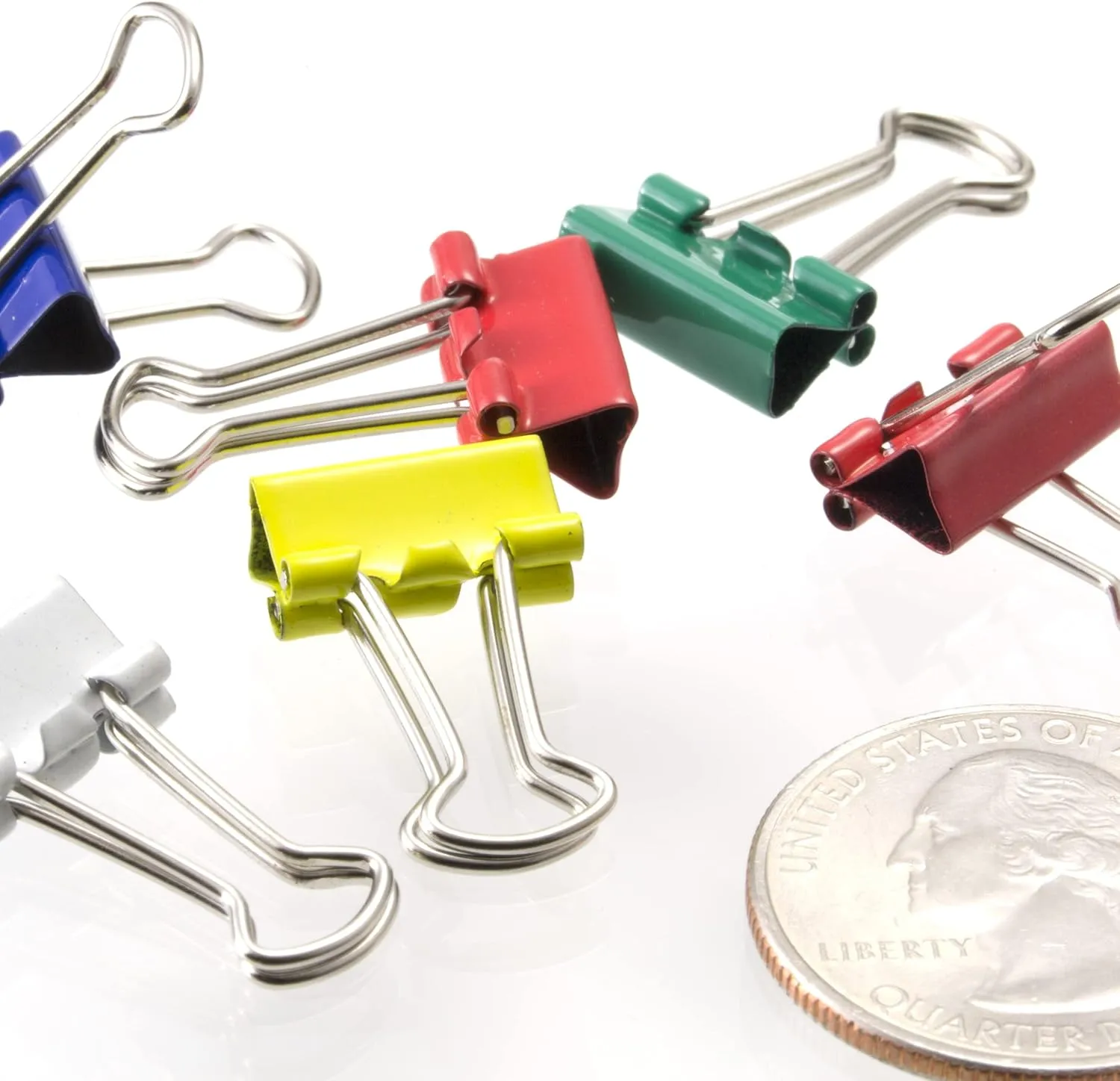 OFFICEMATE Assorted Colors Binder Clips in Reusable Tub