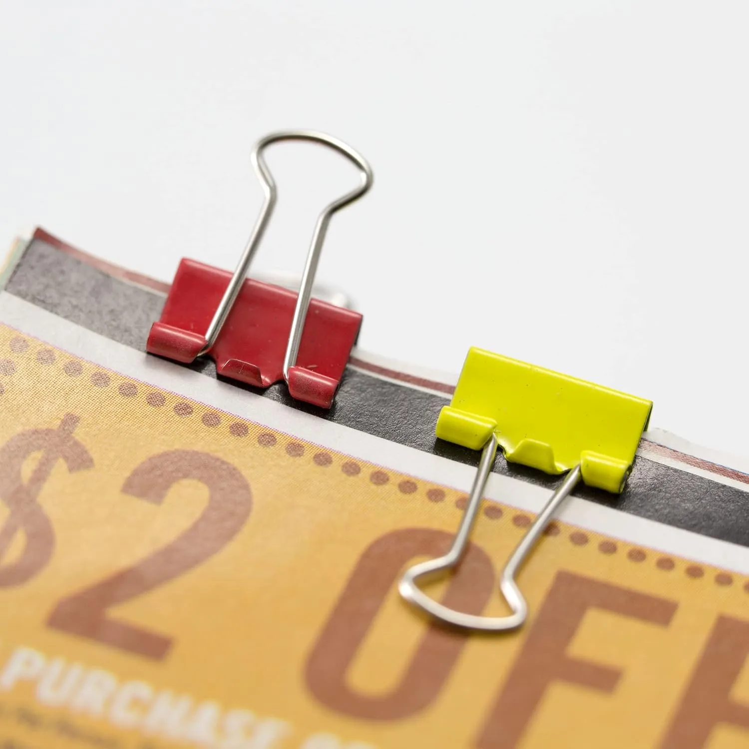 OFFICEMATE Assorted Colors Binder Clips in Reusable Tub