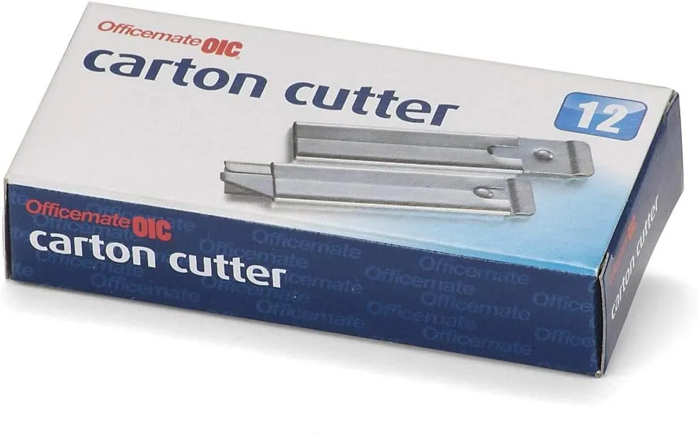 OIC Single-Sided Razor Blade Carton Cutters, Silver, Pack Of 12