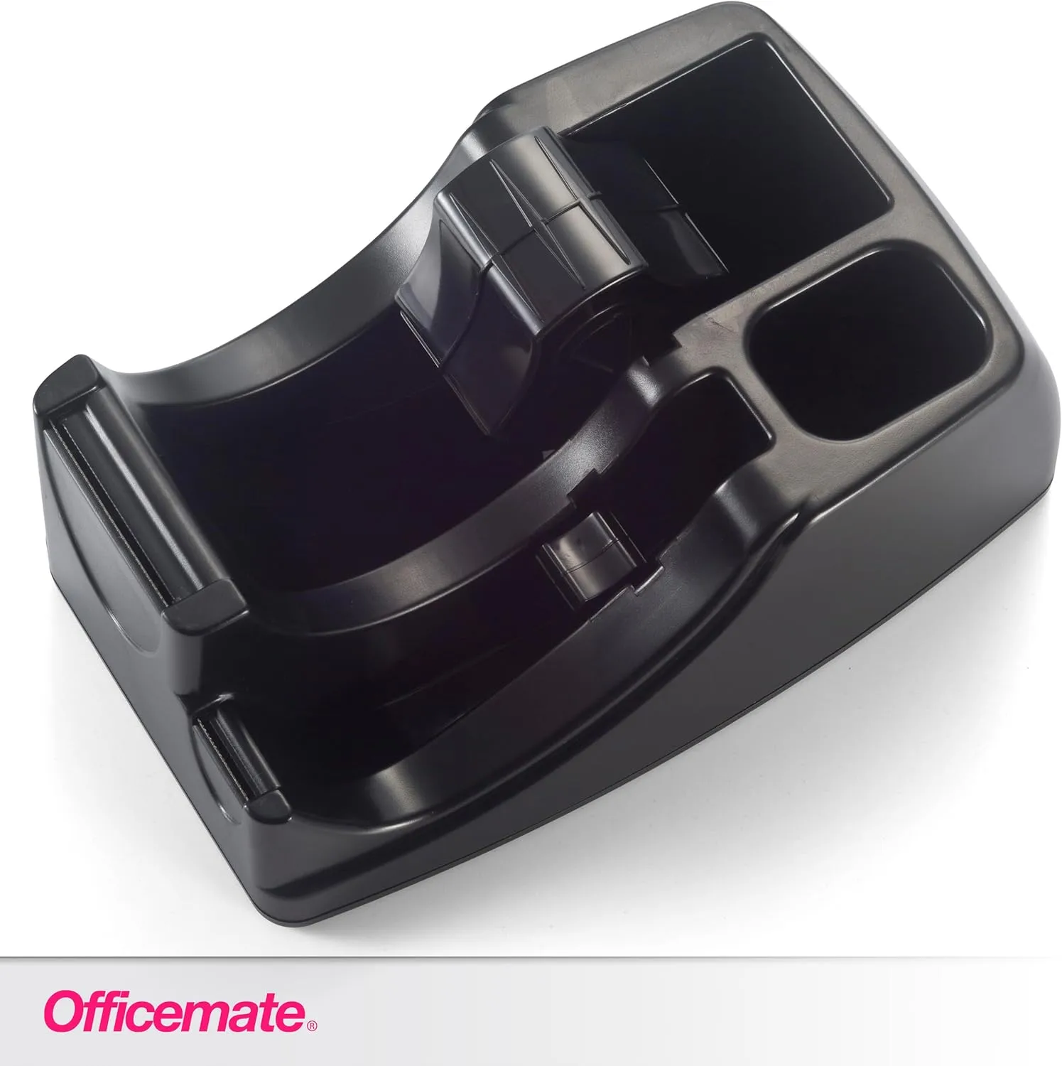 Officemate Recycled 2-in-1 Heavy Duty Tape Dispenser, 1" and 3" Cores, Black (96690)
