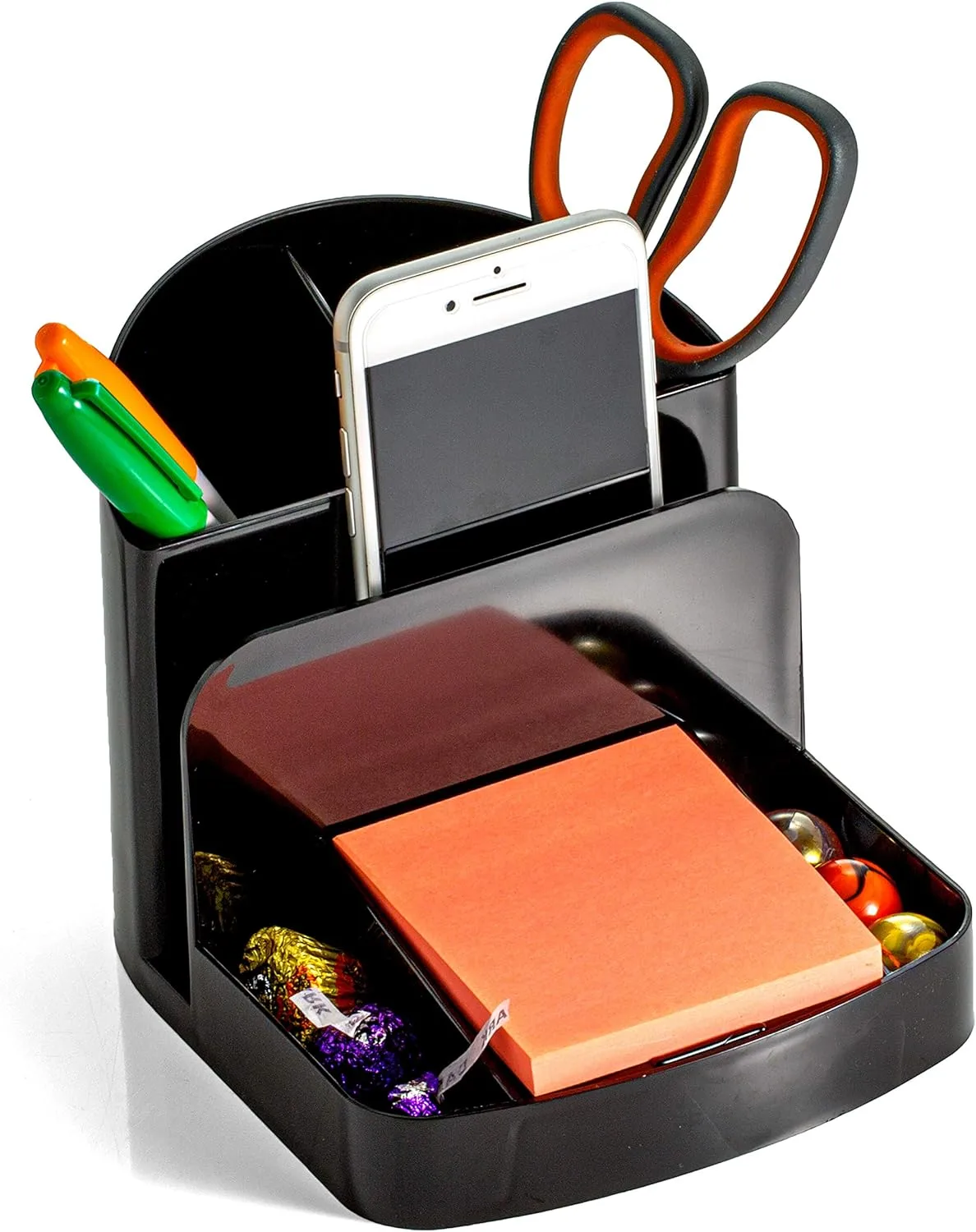 Officemate Recycled Deluxe Desk Organizer, Black (26022) 5" x 5.4" x 6.8"