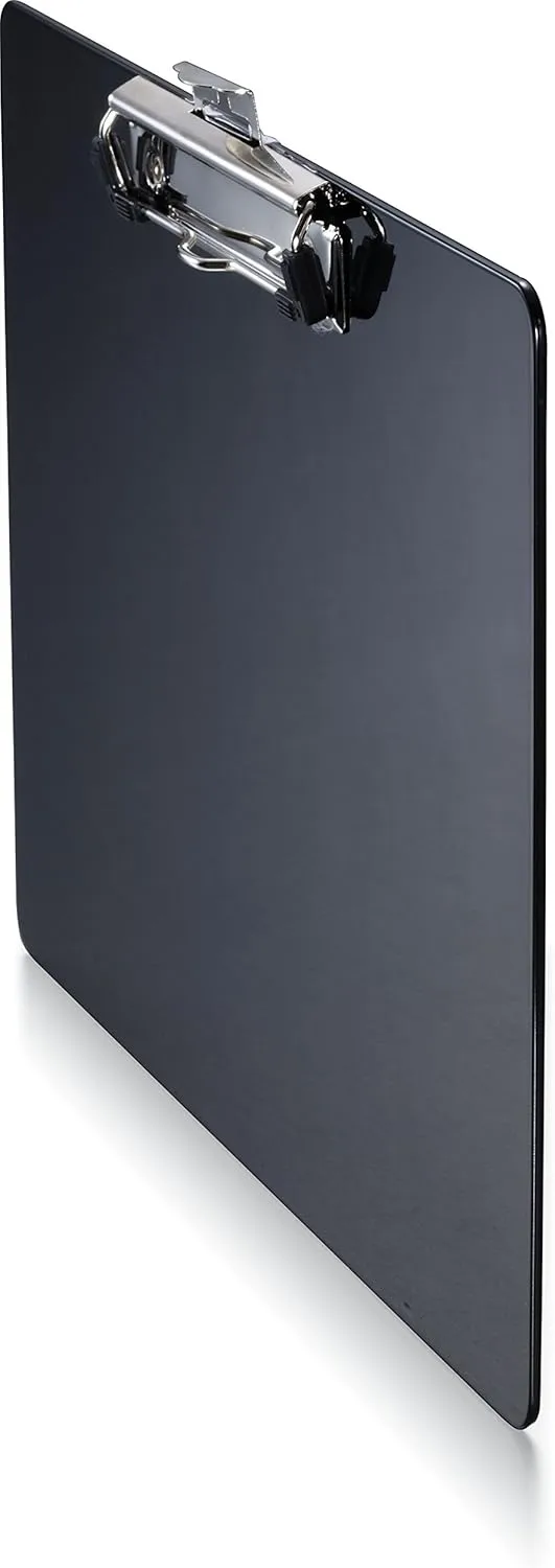 Officemate Recycled Landscape Plastic Clipboard, Black, 9in x 12½in (83050)