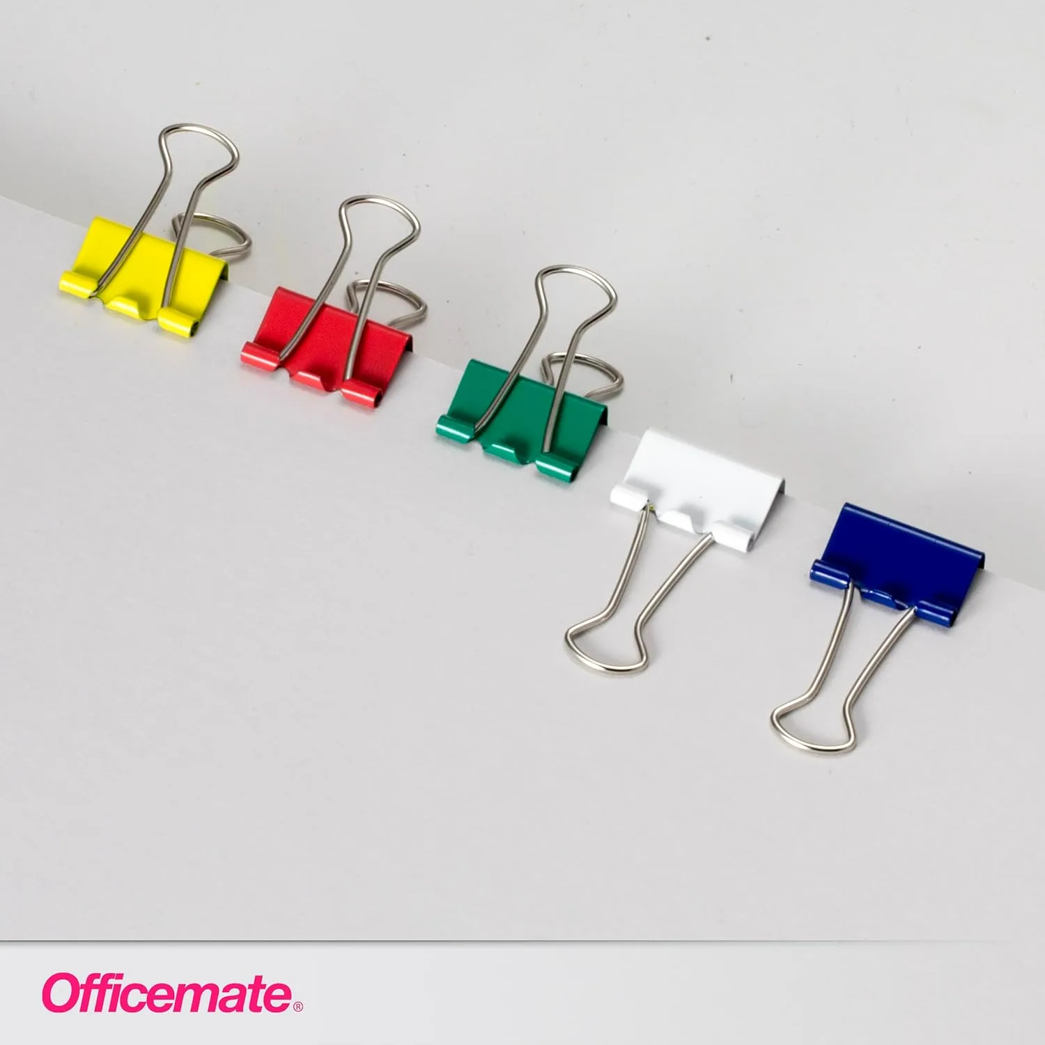 OFFICEMATE Assorted Colors Binder Clips in Reusable Tub
