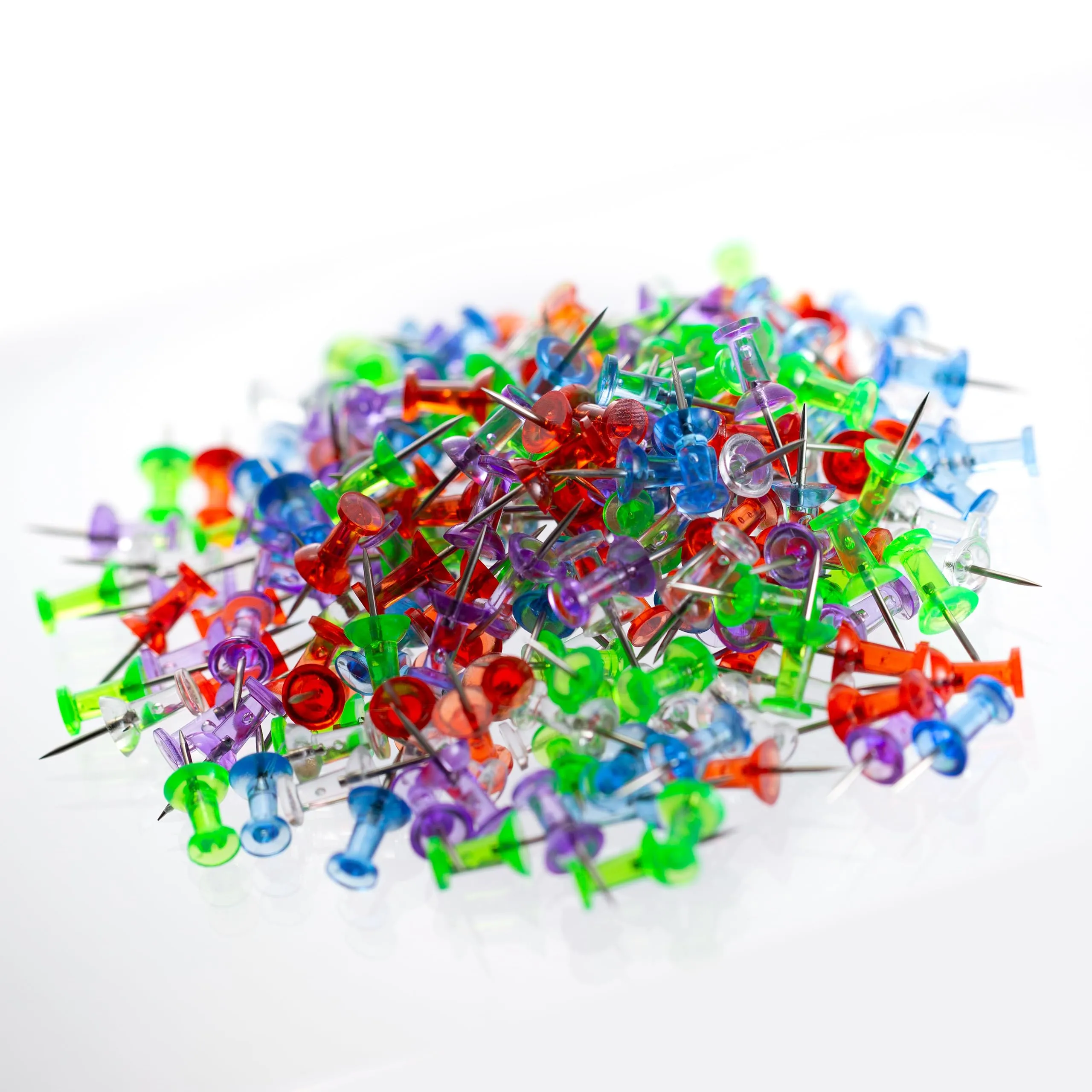 Officemate Translucent Push Pins Assorted Colors, 200 Count (35710)