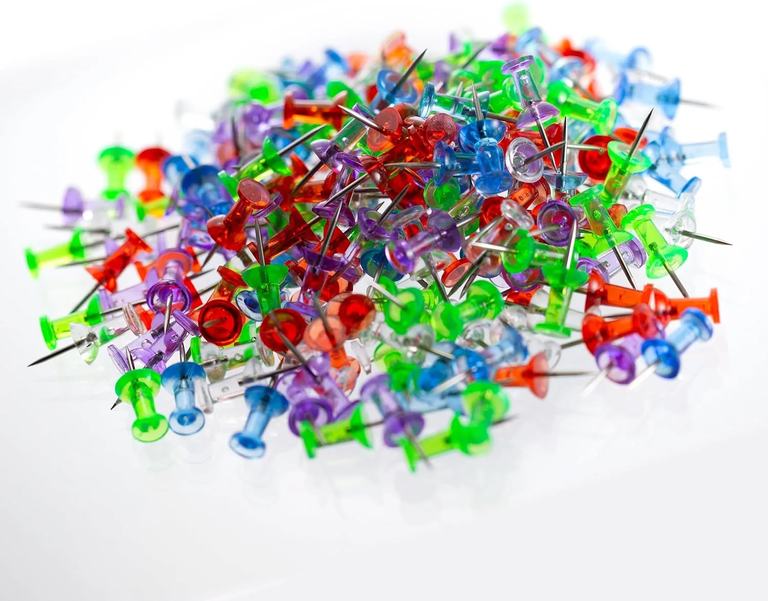 Officemate Translucent Push Pins Assorted Colors, 200 Count (35710)