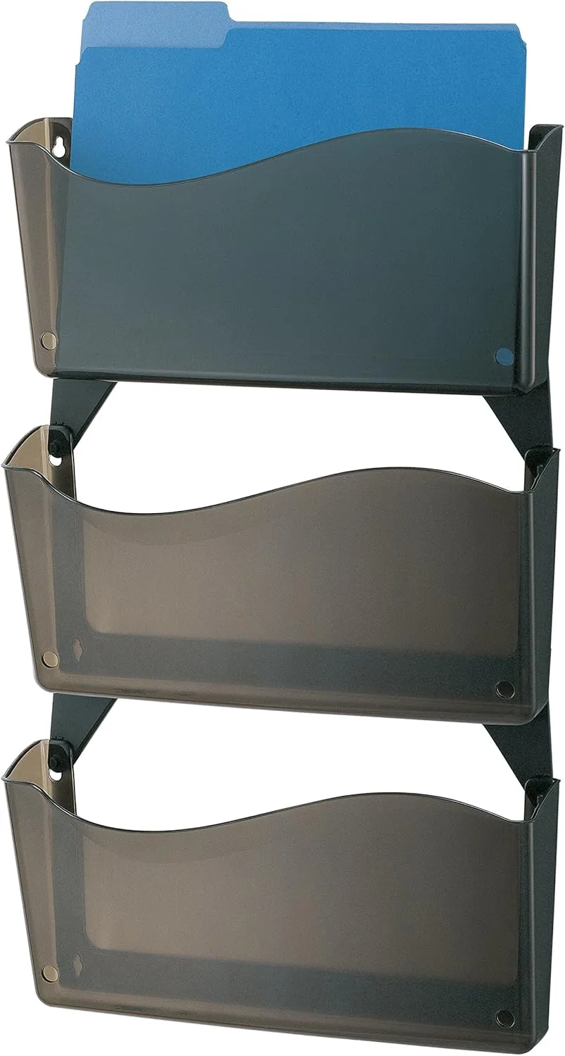 Officemate Unbreakable Wall Files, Letter/A4 Size, Smoke, 3 Pack