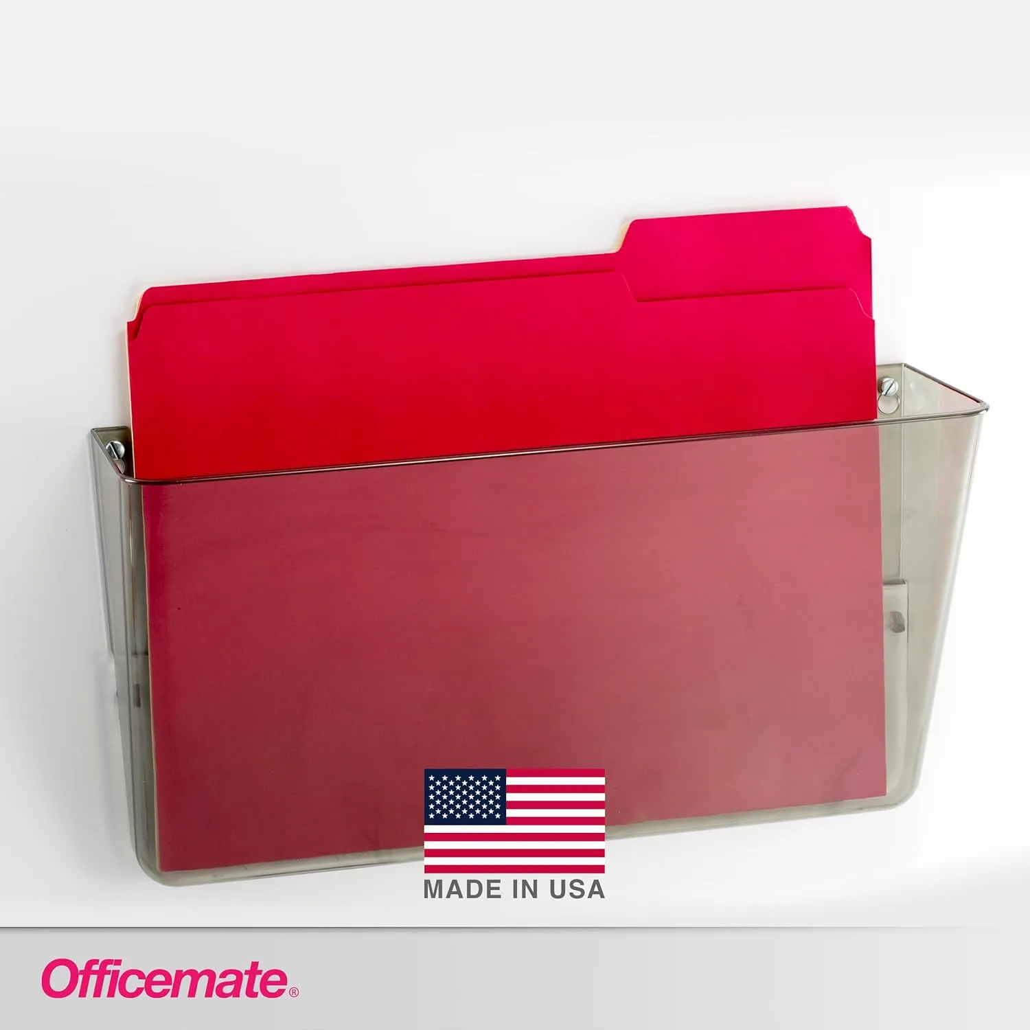 Officemate Wall File, Letter Size, 13 x 4 1/8 x 7 Inches, Smoke (21431) 1 Count (Pack of 1)