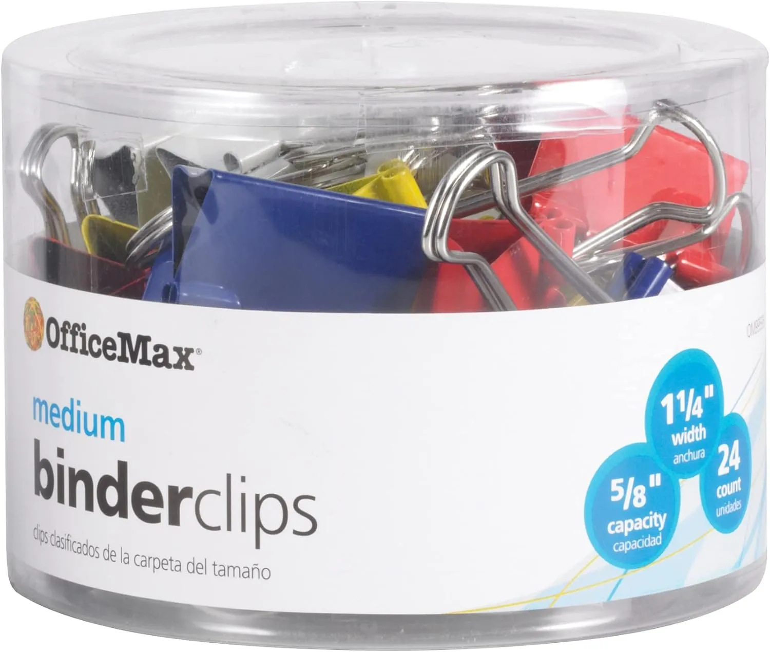OfficeMax Brand Binder Clips, Medium, Multicolored, Pack Of 24