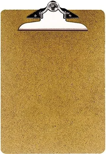 OIC 100% Recycled Hardboard Clipboard, Letter Size, 9in x 12 1/2in, Brown, 83140