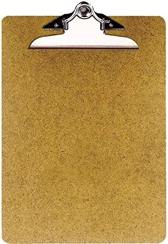 OIC 100% Recycled Hardboard Clipboard, Letter Size, 9in x 12 1/2in, Brown, 83140