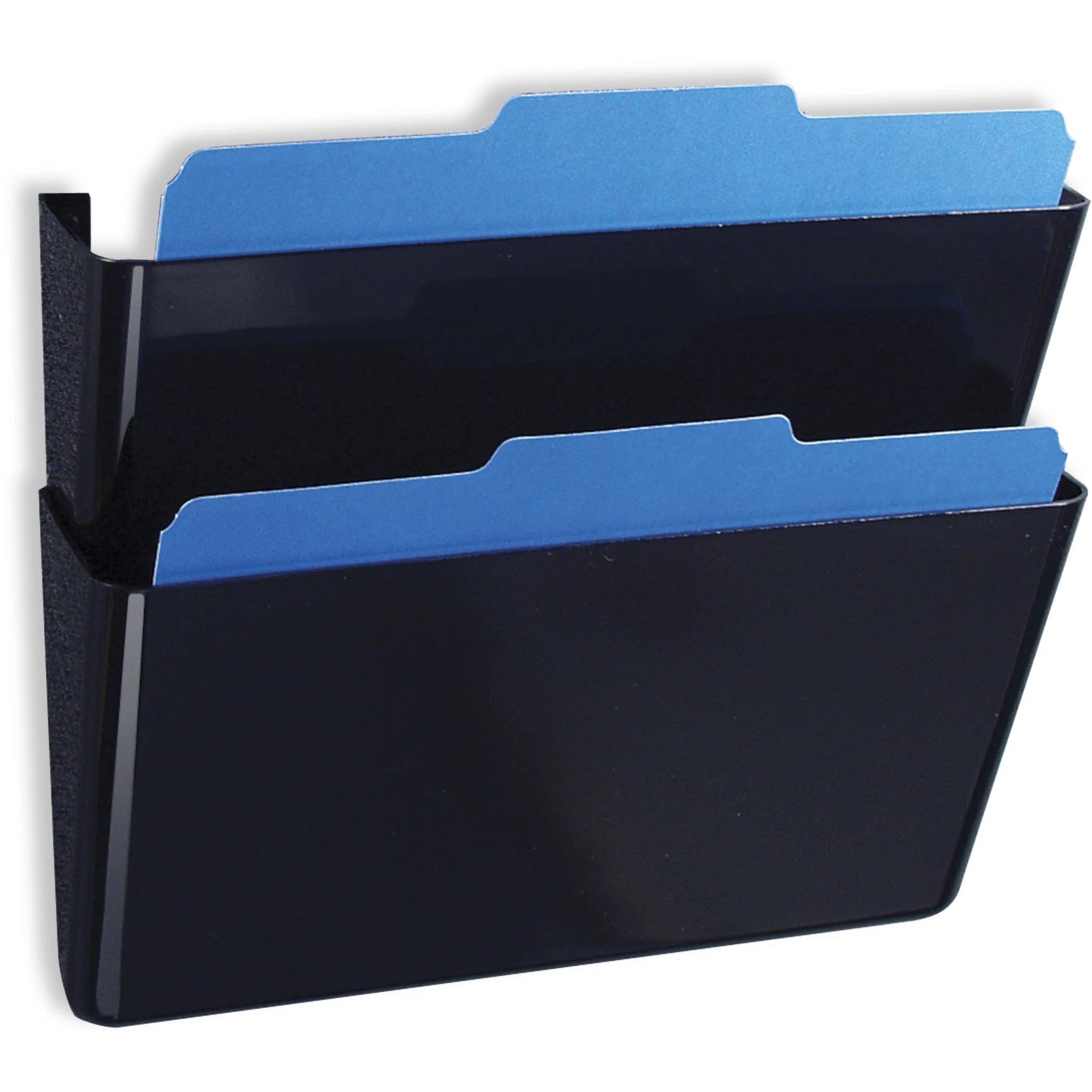 OIC Wall Mountable Space-Saving Files, Letter Size, Black, 2 Pack