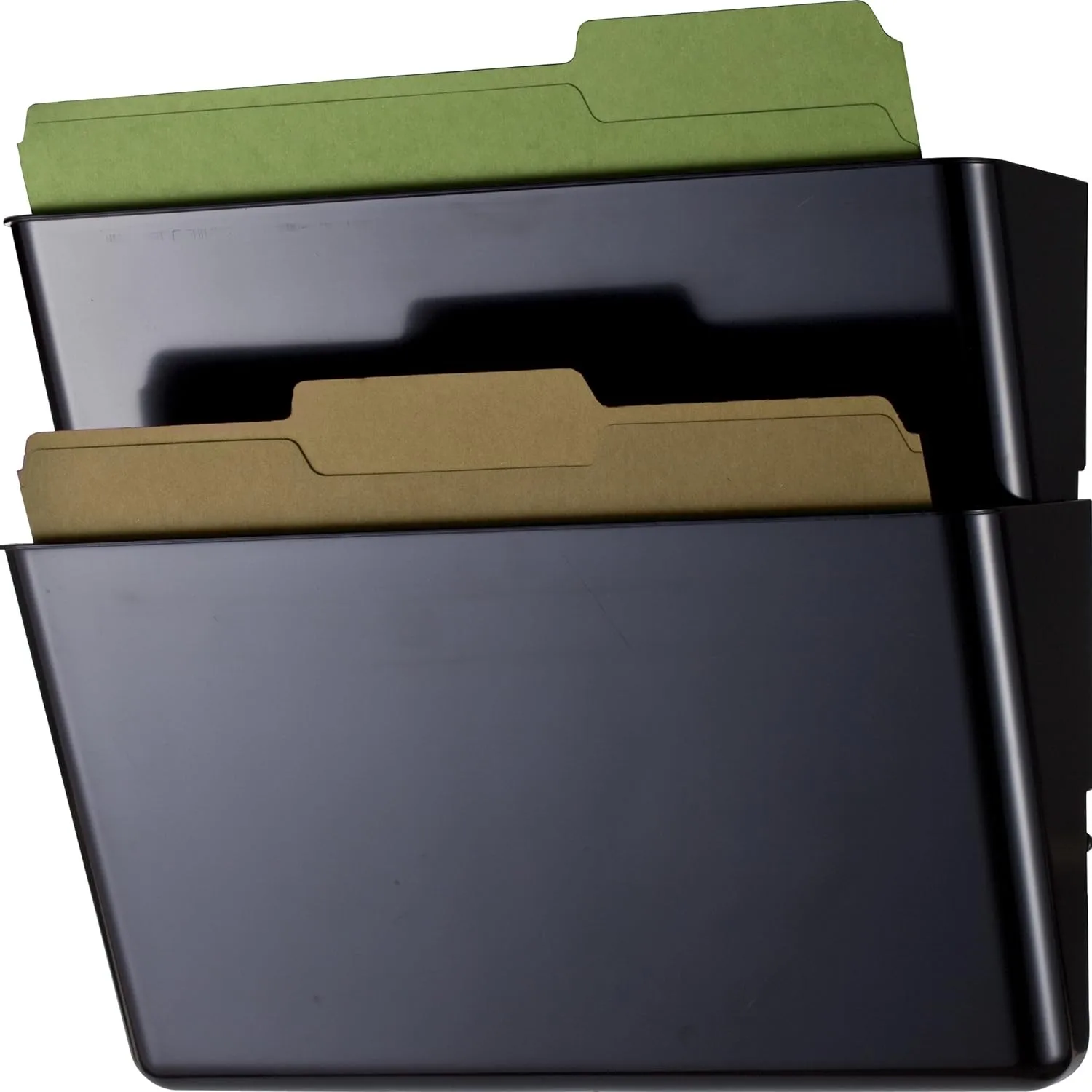 OIC Wall Mountable Space-Saving Files, Letter Size, Black, 2 Pack