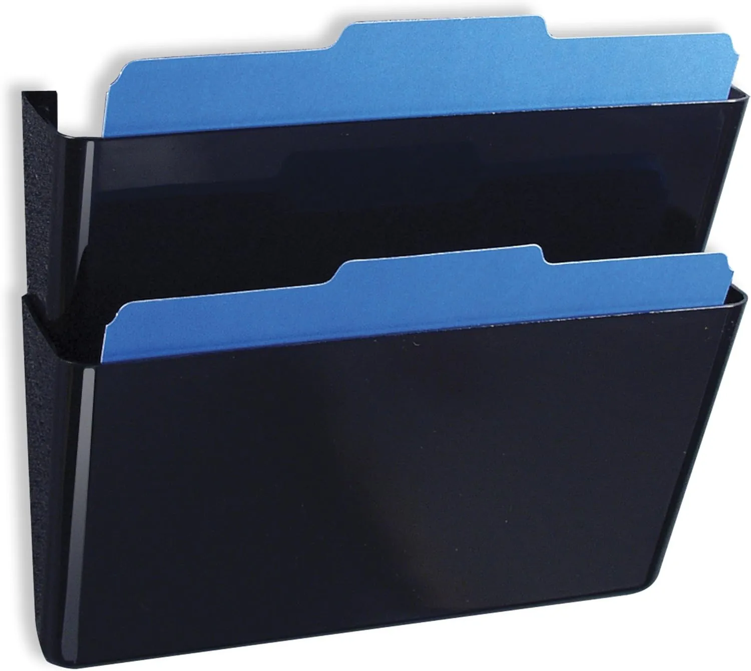 OIC Wall Mountable Space-Saving Files, Letter Size, Black, 2 Pack