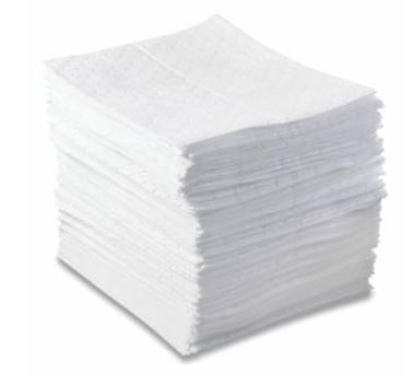 Oil-Only Sorbent Pad, Heavyweight, Absorbs 20.5 gal, 15 in x 17 in, 100 Sheets