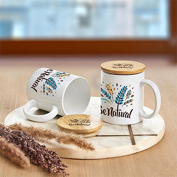 Sozo Bamboo & Ceramic Sublimation Coffee Mug - 330ml