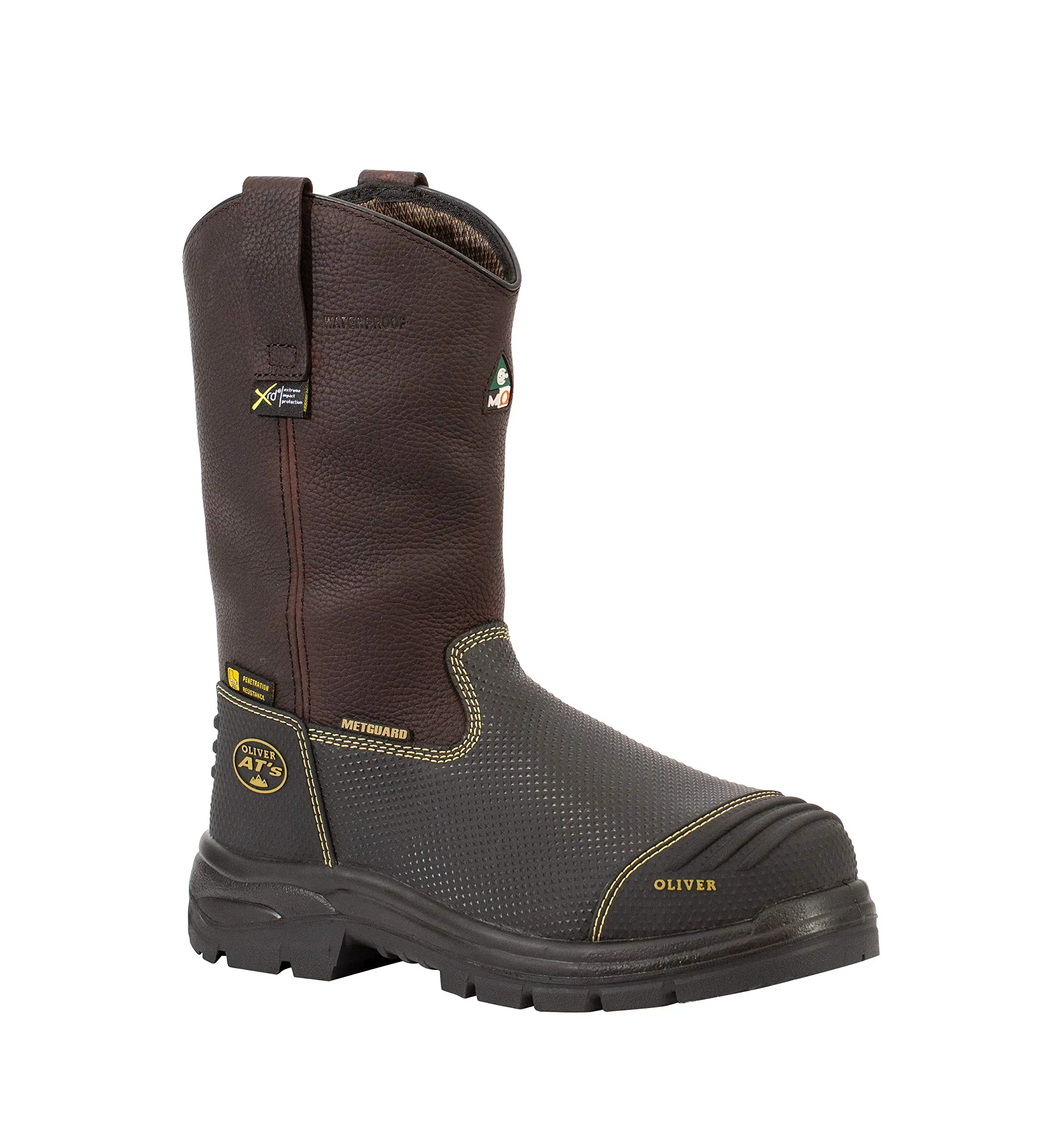 Oliver 65 series MEN'S 12"" Pull on MET GUARD STEEL TOE CSA (65493S)", brown, 11 11 Brown