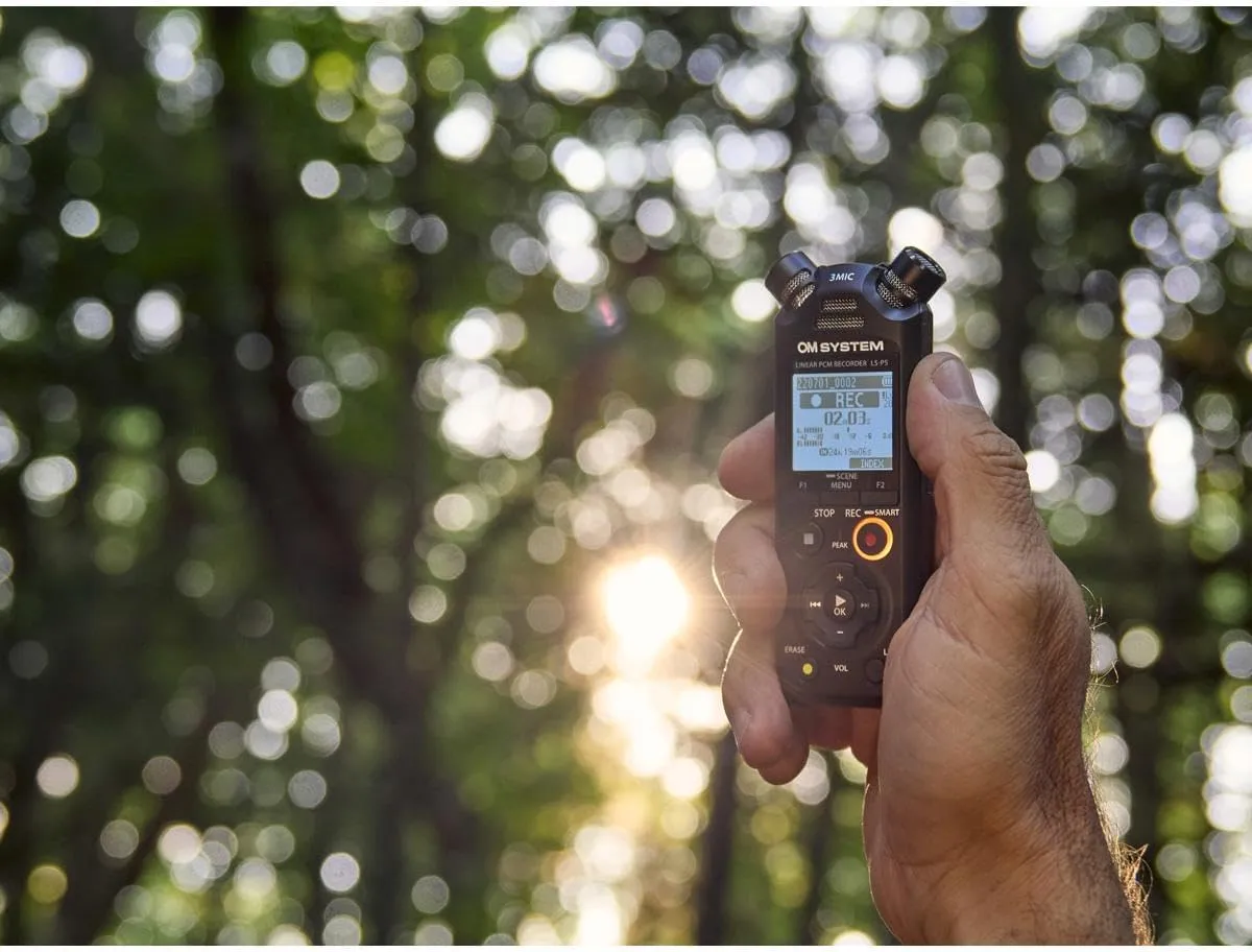 OM SYSTEM Olympus LS-P5 PCM Recorder with tresmic 3-Microphone, Bluetooth, USB Mic Mode, 16GB