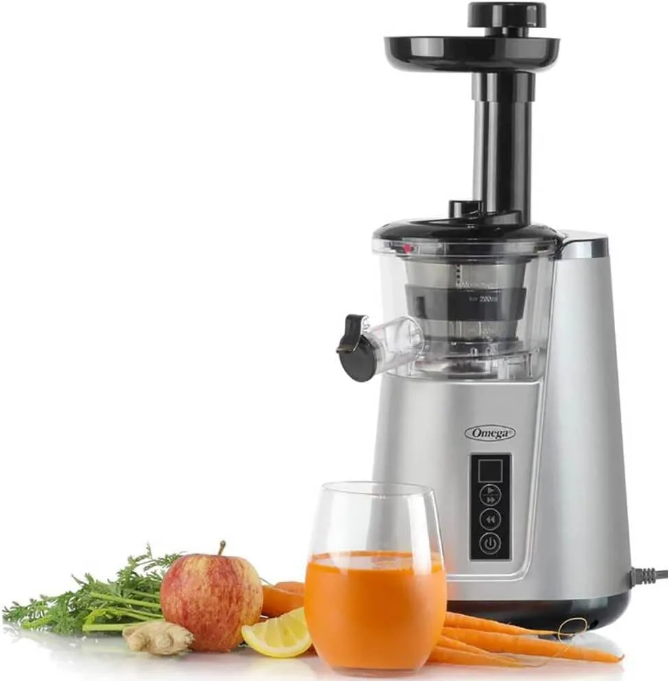 OMEGA Cold Press Vertical Masticating Juicer 45-65 RPM 150-Watts 3-Stage Auger BPA-Free Container