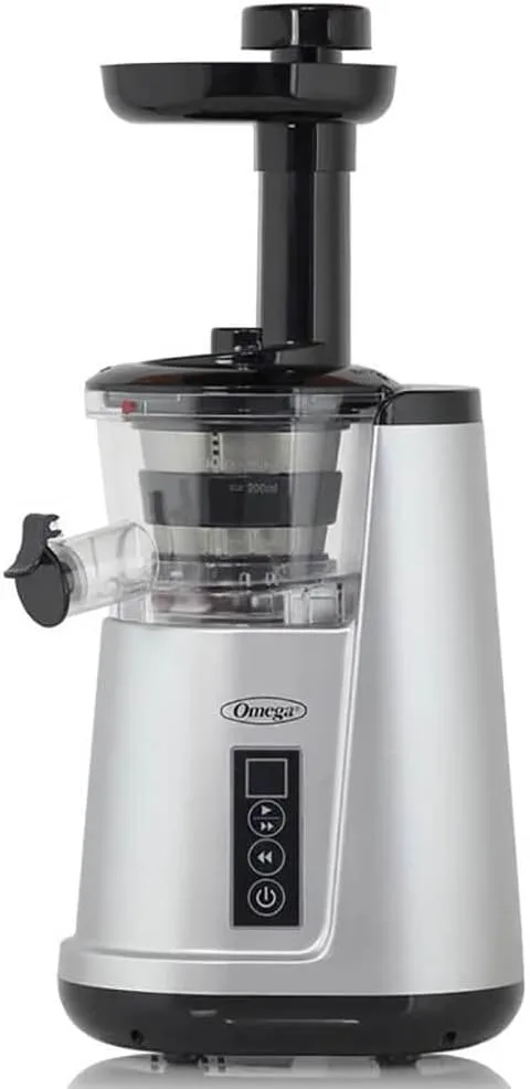 OMEGA Cold Press Vertical Masticating Juicer 45-65 RPM 150-Watts 3-Stage Auger BPA-Free Container