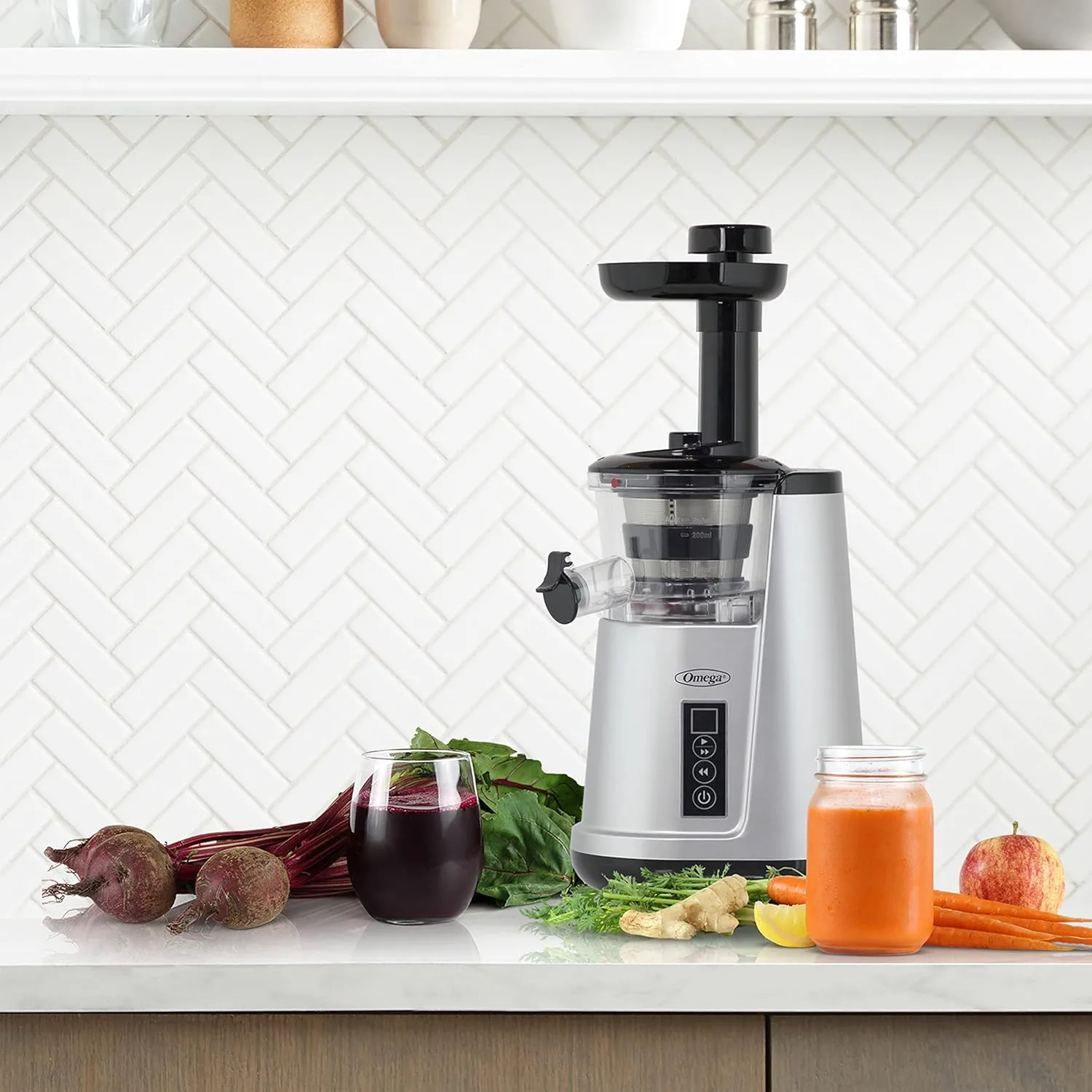 OMEGA Cold Press Vertical Masticating Juicer 45-65 RPM 150-Watts 3-Stage Auger BPA-Free Container