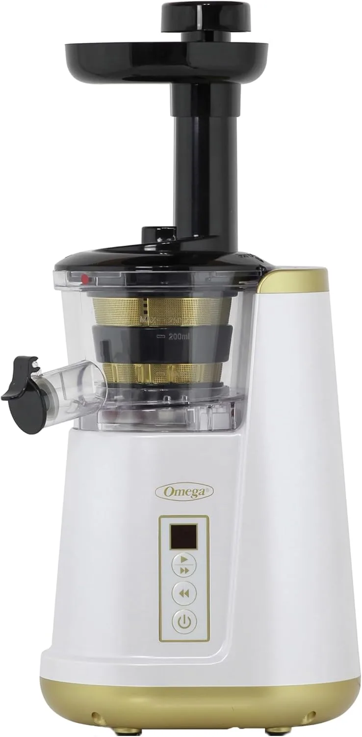 OMEGA Cold Press Vertical Masticating Juicer 45-65 RPM 150-Watts 3-Stage Auger BPA-Free Container