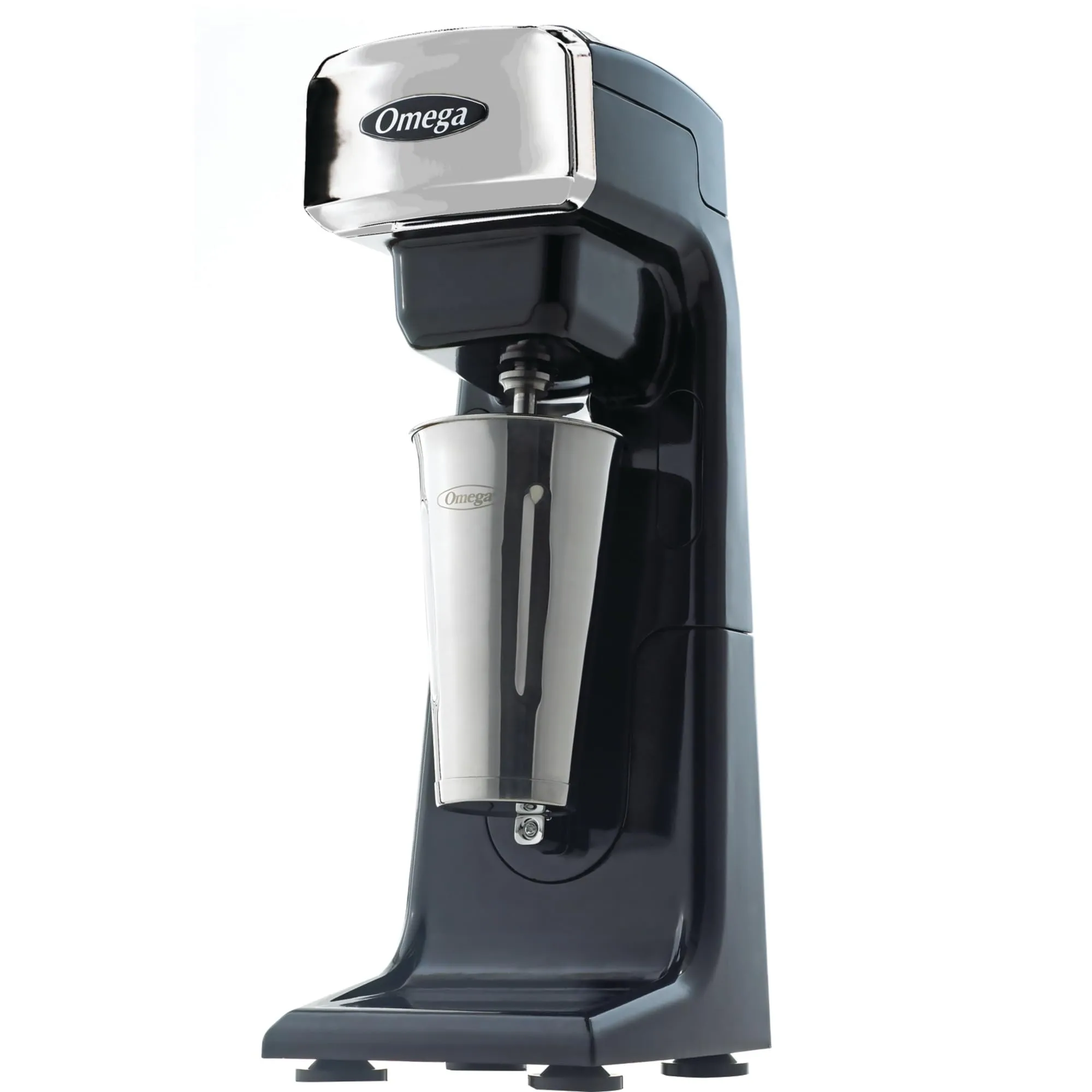 Omega M1000 Commercial Milk Shake Maker Single Spindle, 1/3 Horsepower, Black/Silver