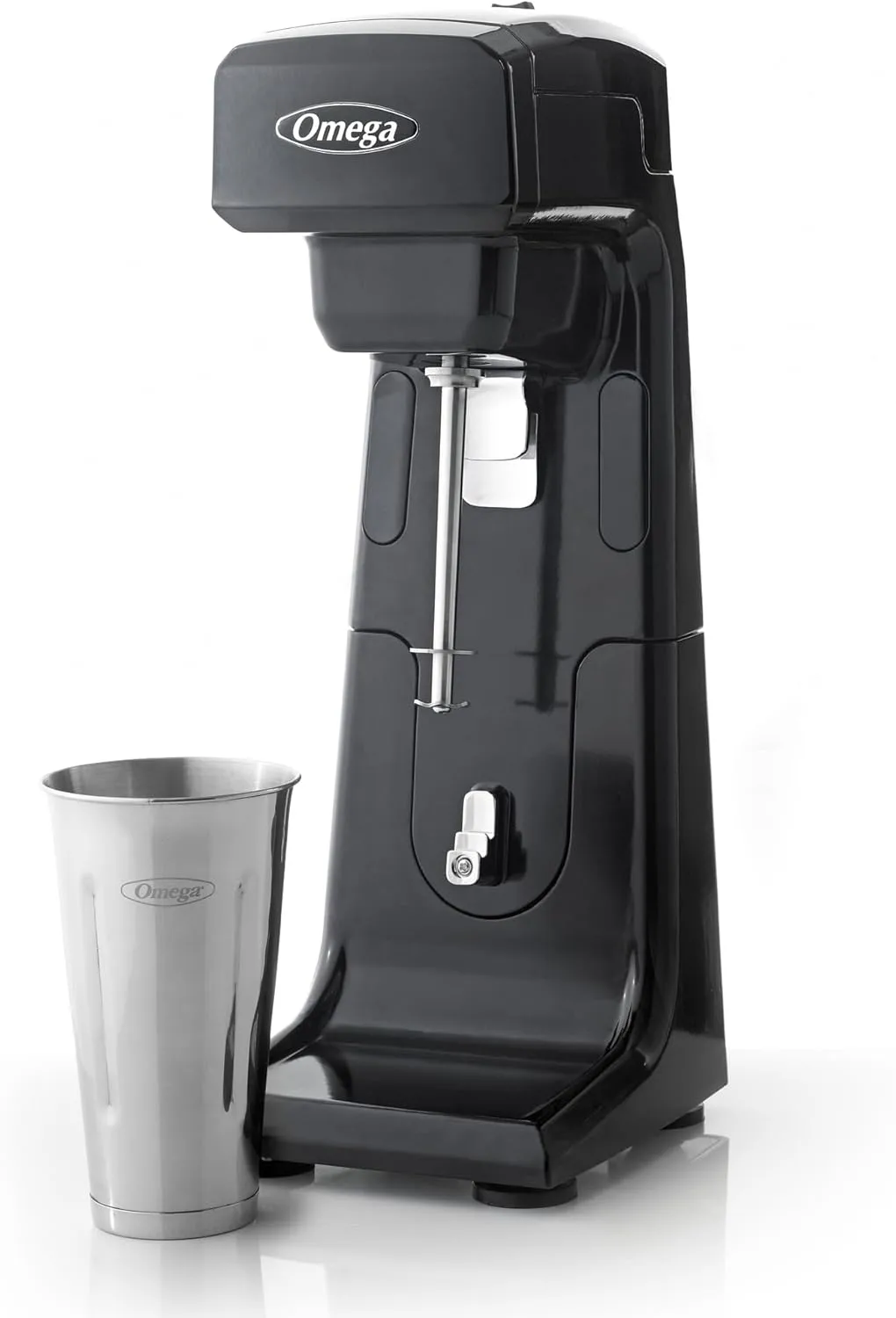 Omega M1000 Commercial Milk Shake Maker Single Spindle, 1/3 Horsepower, Black/Silver