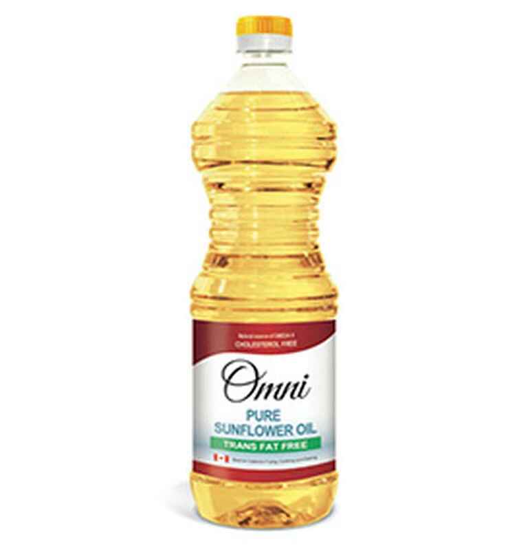1L bottle of Omni Sunflower Oil, a light and pure refined oil for daily cooking.
