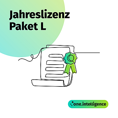 one.intelligence: Jahreslizenz (Paket L)
