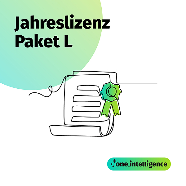 one.intelligence: Jahreslizenz (Paket L) one.intelligence: Jahreslizenz (Paket L)