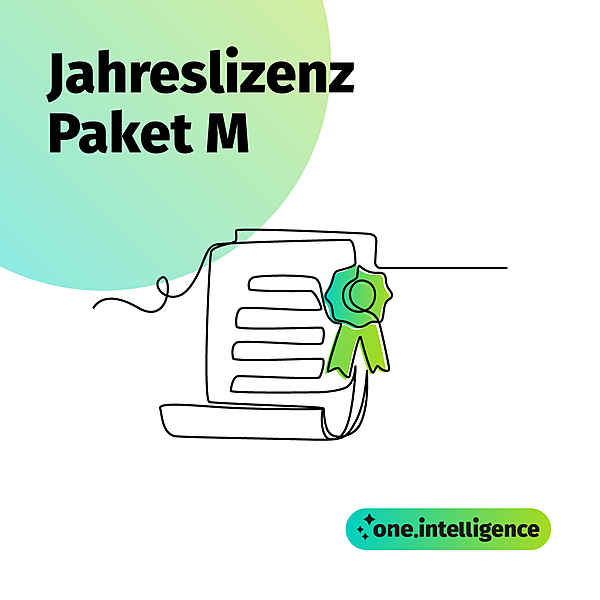 one.intelligence: Jahreslizenz (Paket M)