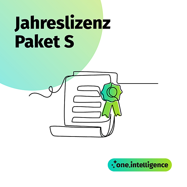 one.intelligence: Jahreslizenz (Paket S) one.intelligence: Jahreslizenz (Paket S)