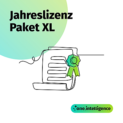 one.intelligence: Jahreslizenz (Paket XL)