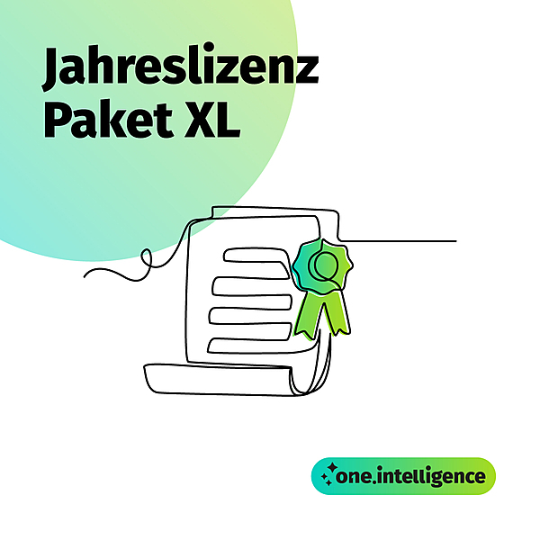 one.intelligence: Jahreslizenz (Paket XL) one.intelligence: Jahreslizenz (Paket XL)