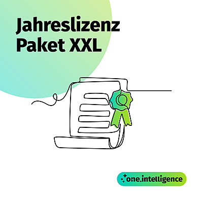 one.intelligence:  Jahreslizenz (Paket XXL)